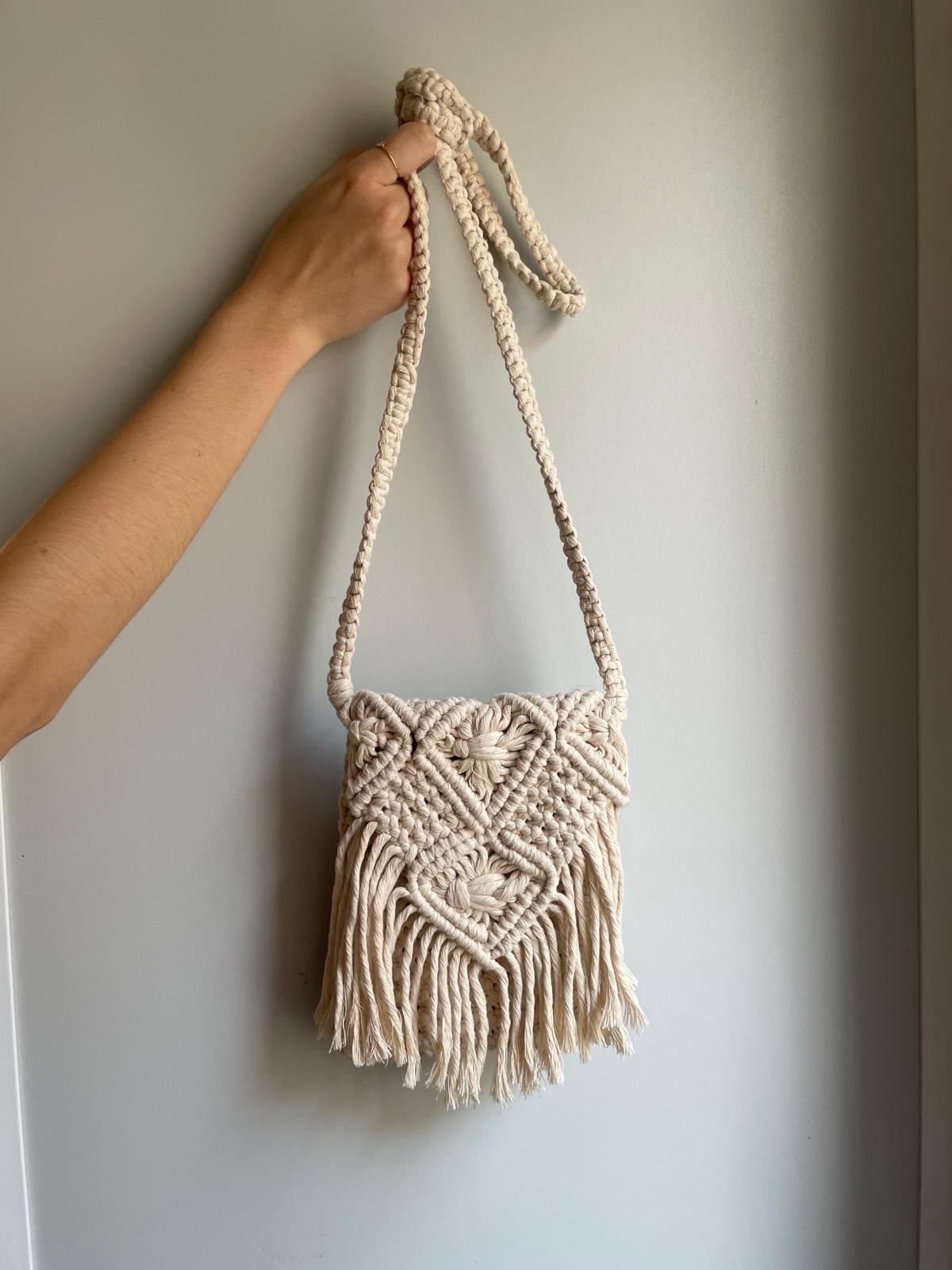 Sac macramé à frange