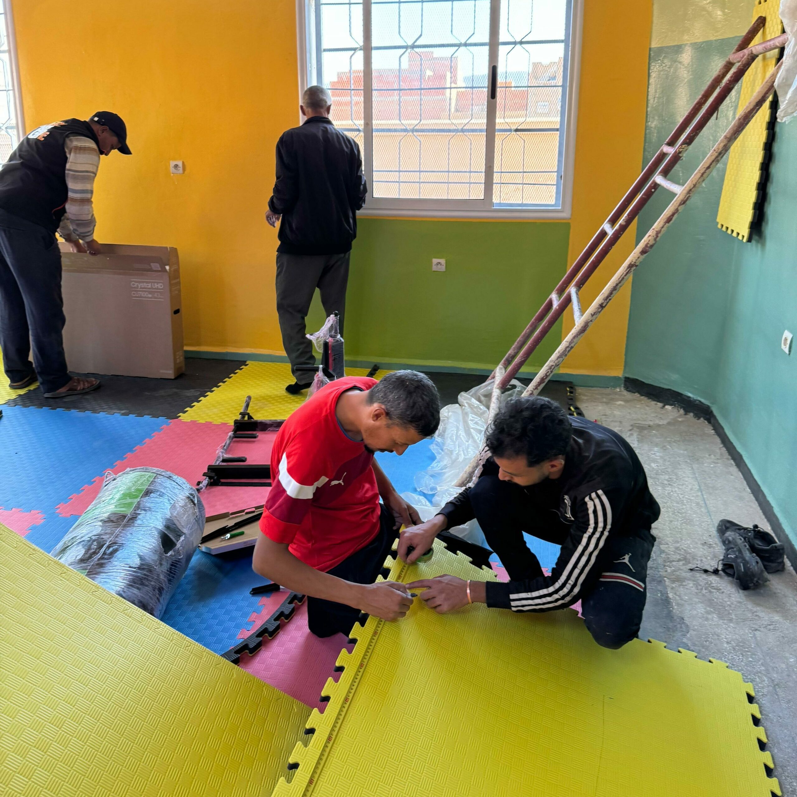 salle de sport gourrama installation du sol